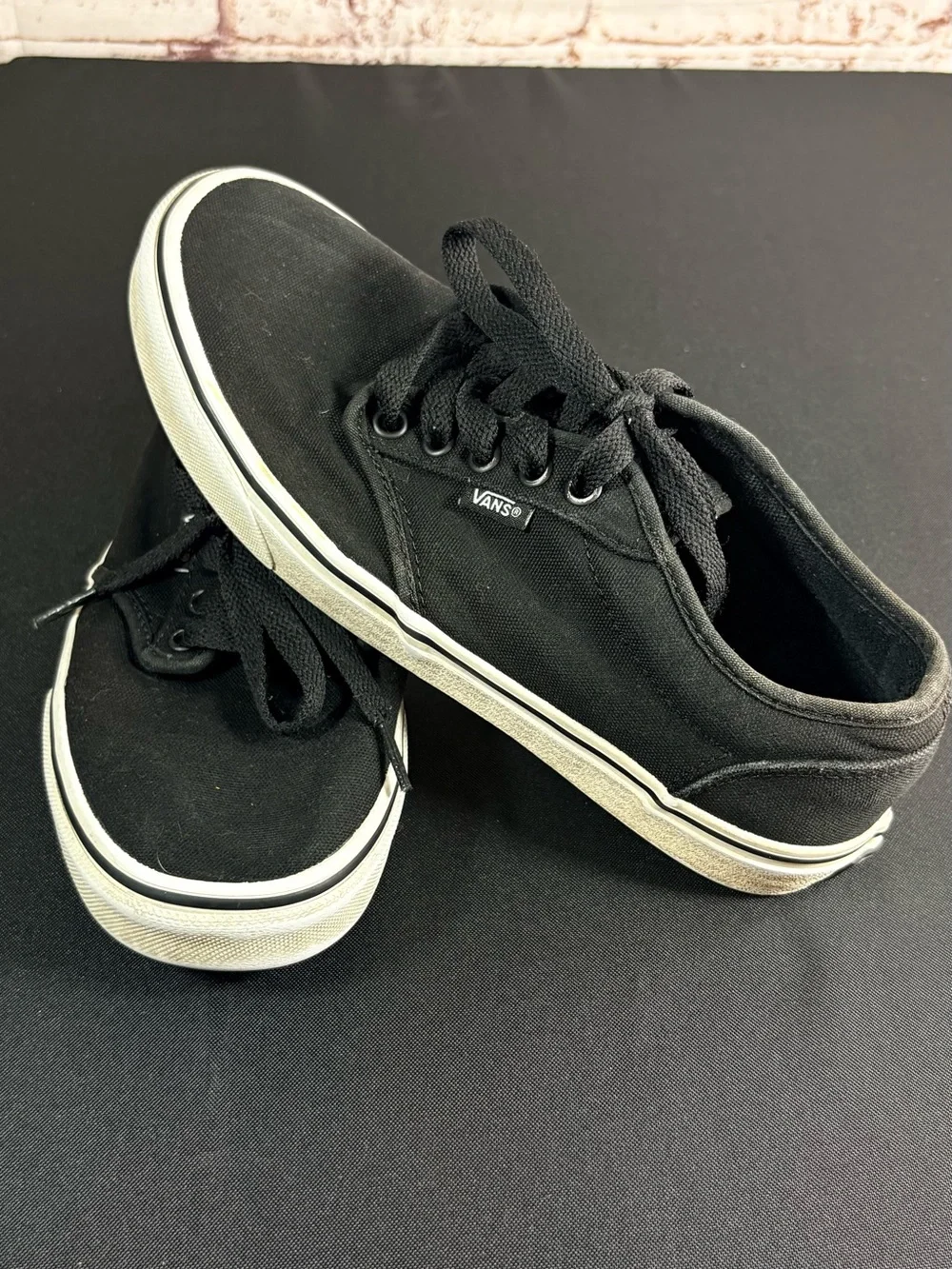 Vans Kids Black Canvas Lace-Up Sneakers